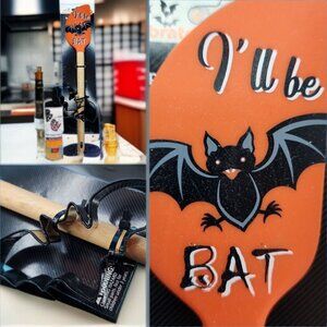 Halloween Bat Spatula & Cookie Cutter Set I'll Be Bat 2PC Set  Gothic Kitchen